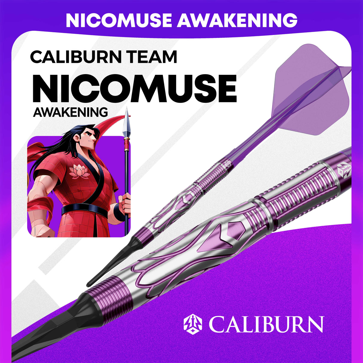Caliburn Awakening Darts - Soft Tip - 90% Tungsten - Nicomuse 18g