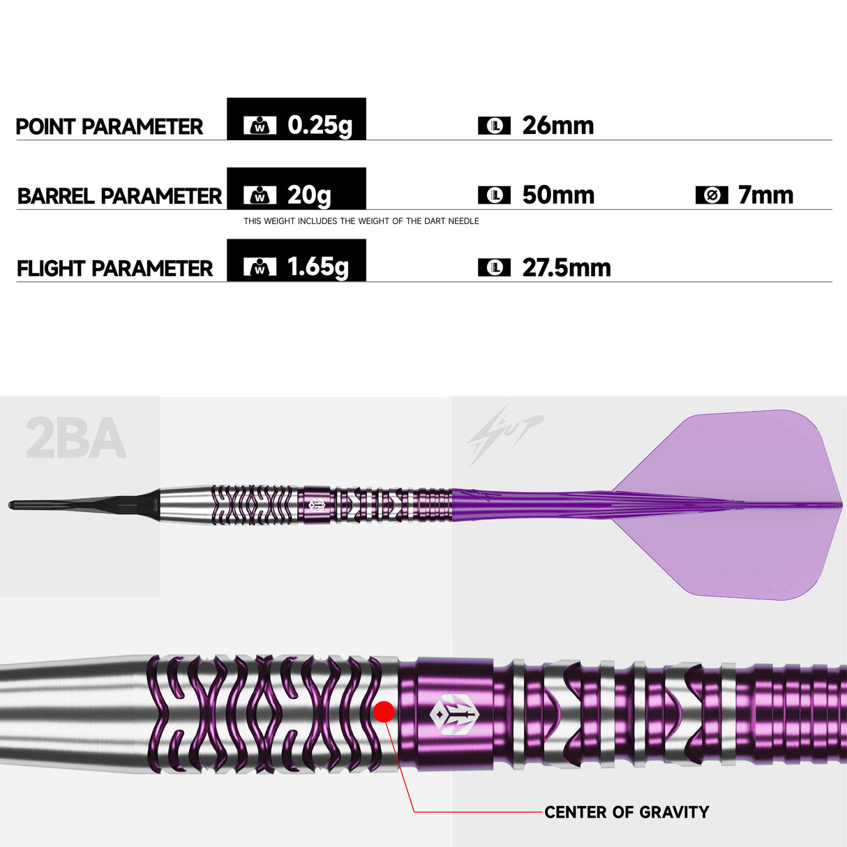 Caliburn Awakening Darts - Soft Tip - 90% Tungsten - Ivan 20.5g