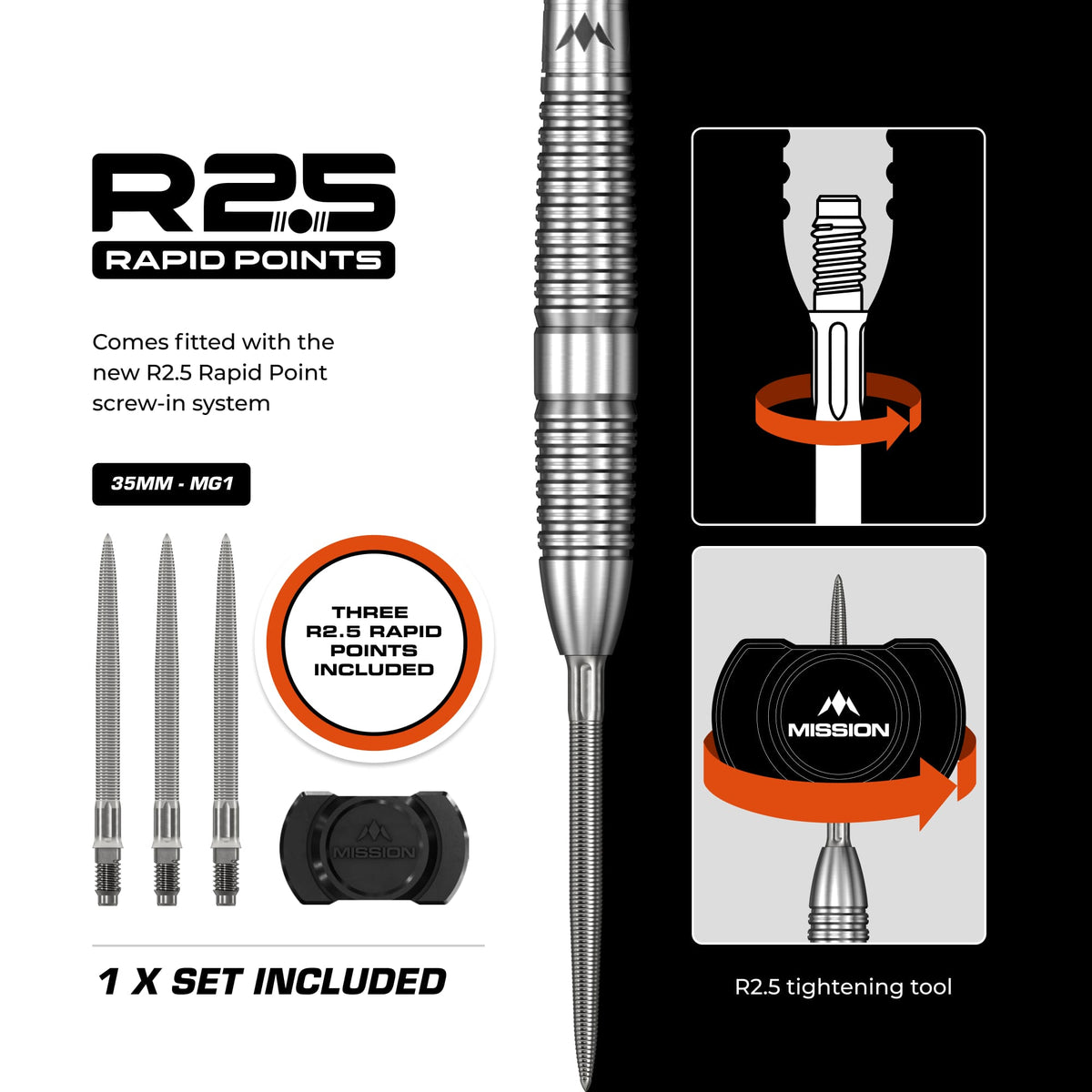 Mission BLUPRNT R2.5 Darts - Steel Tip - 90% Tungsten - FORMD