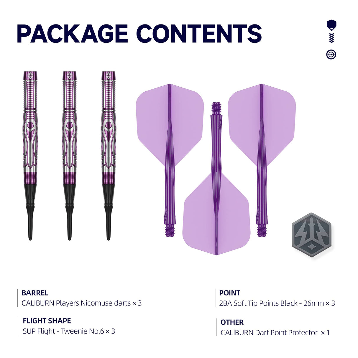 Caliburn Awakening Darts - Soft Tip - 90% Tungsten - Nicomuse 18g