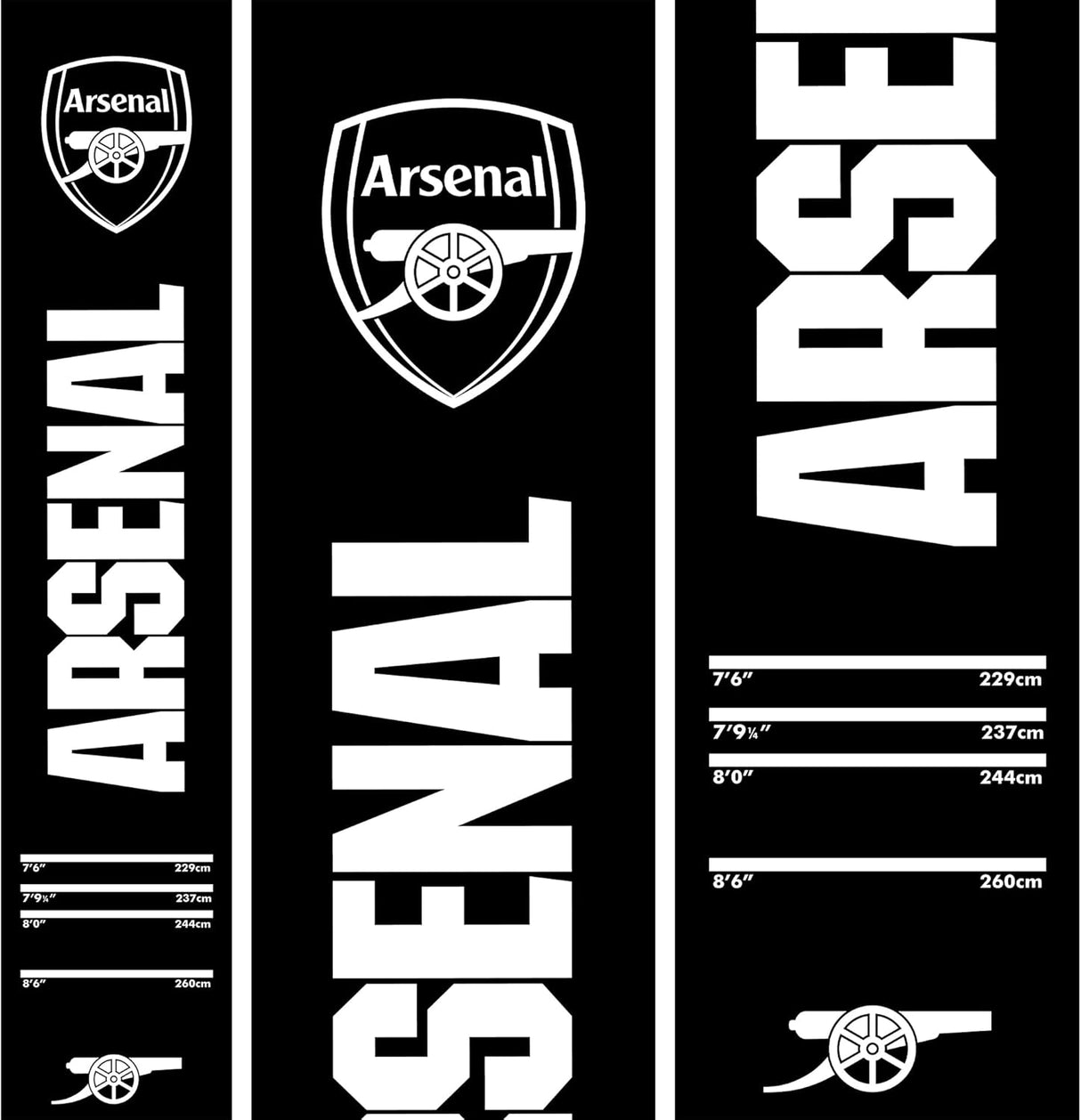 Arsenal FC Dart Mat - Official Licensed - Carpet Darts Mat - 290cm x 60cm - Black - Gunners