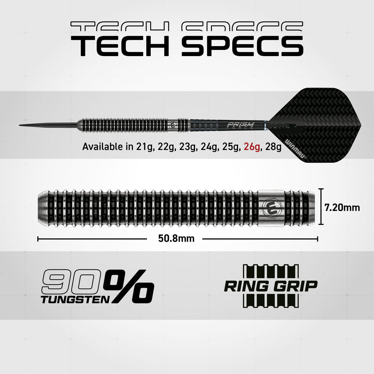 Winmau Blackout Darts - Steel Tip - 90% Tungsten - Style 2