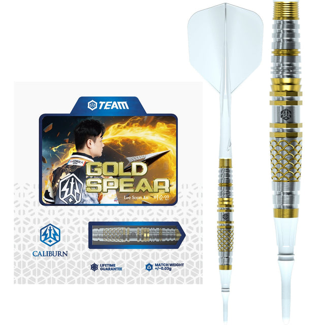 Caliburn Players Darts - Soft Tip - 90% Tungsten - Gold Spear 20g