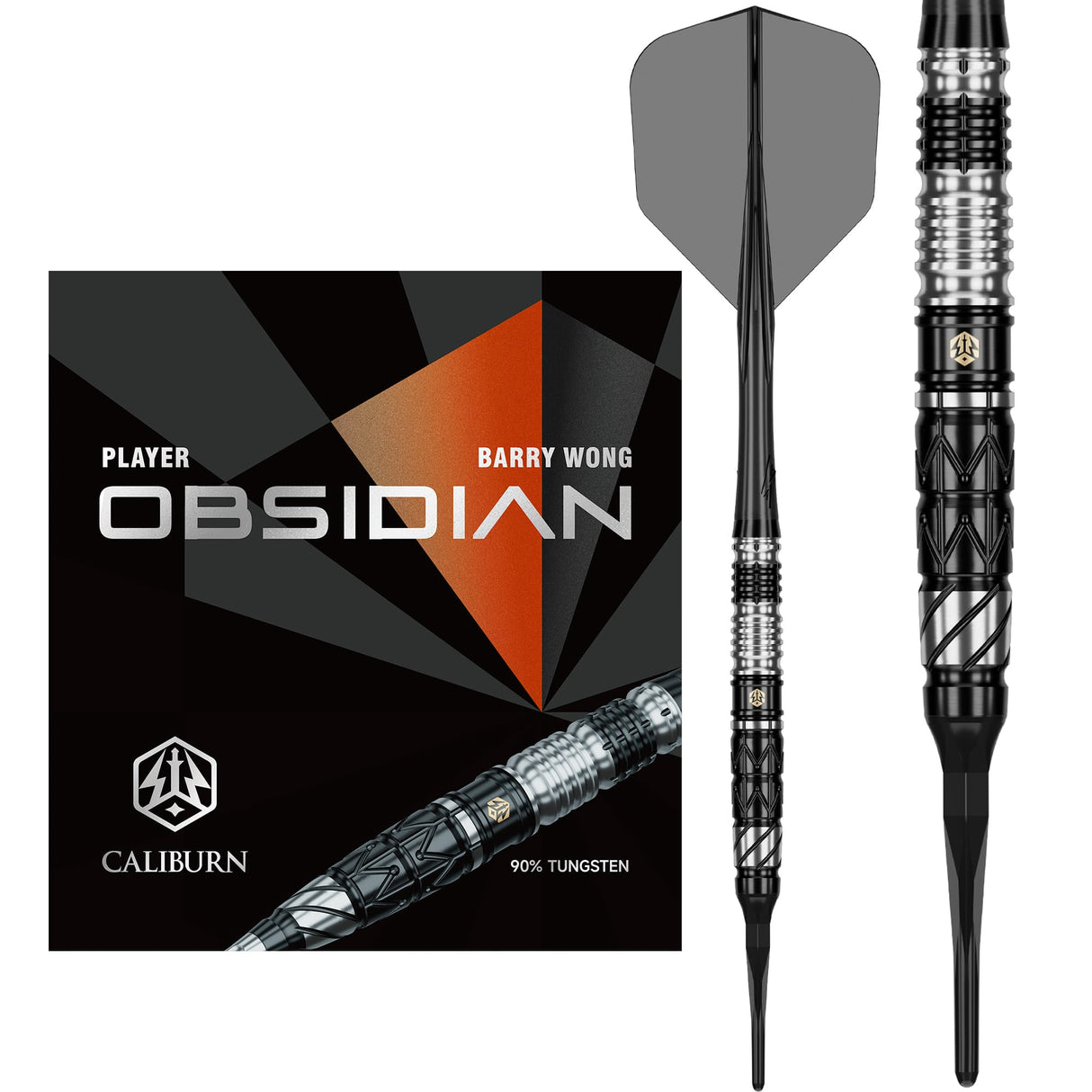 Caliburn Players Darts - Soft Tip - 90% Tungsten - Obsidian: Barry Wong 21g