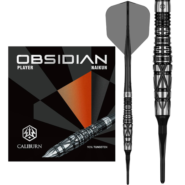 Caliburn Players Darts - Soft Tip - 90% Tungsten - Obsidian: Naikun 18g