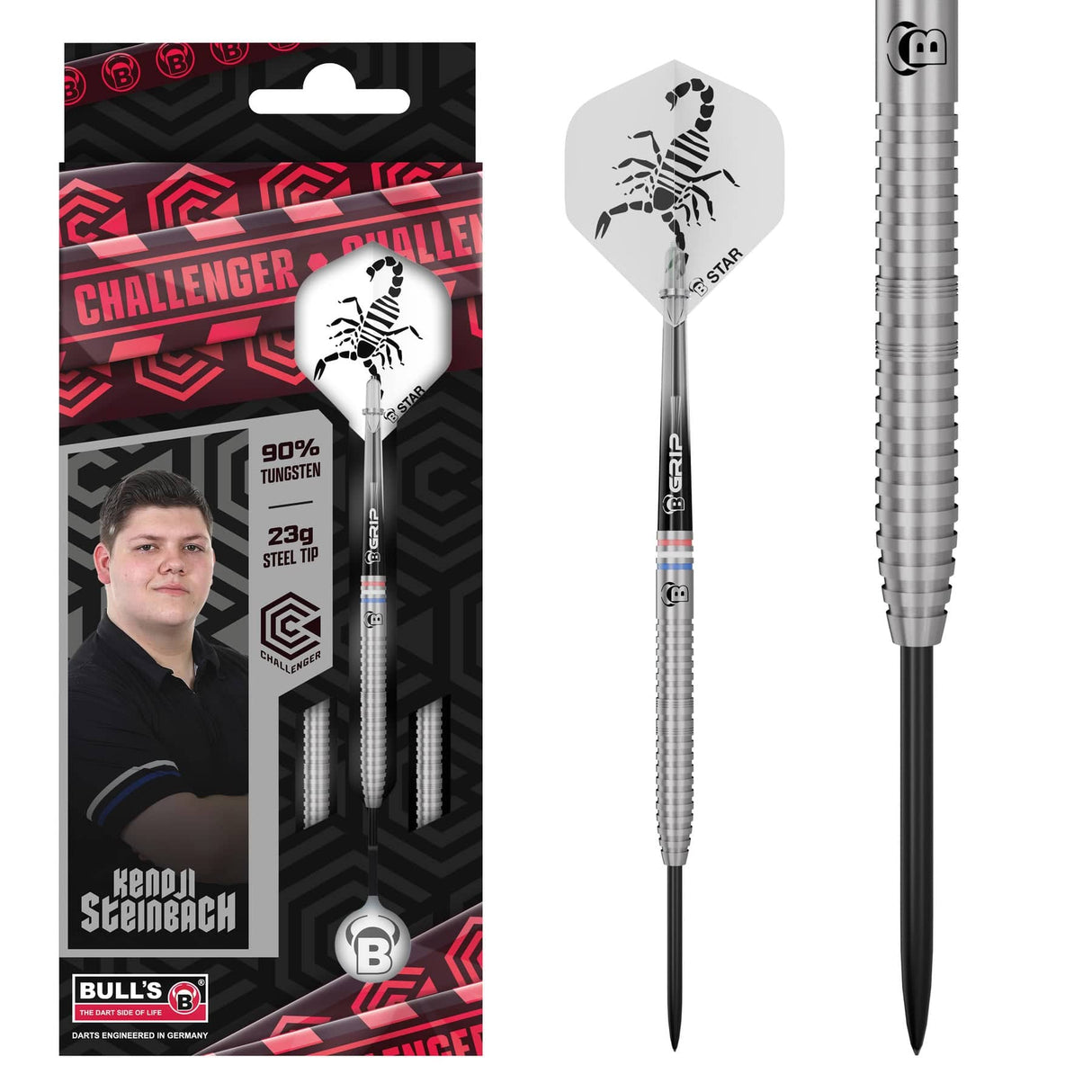 BULL'S Kendji Steinbach Darts - Steel Tip - 90% Tungsten 23g