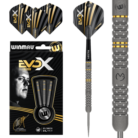 Winmau Michael van Gerwen Darts - Steel Tip - 90% Tungsten - Evo X
