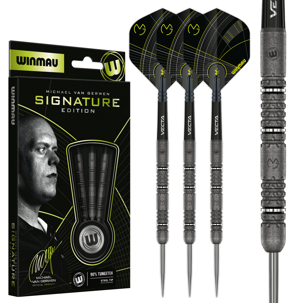 Winmau Michael van Gerwen Darts - Steel Tip - 90% Tungsten - Signature