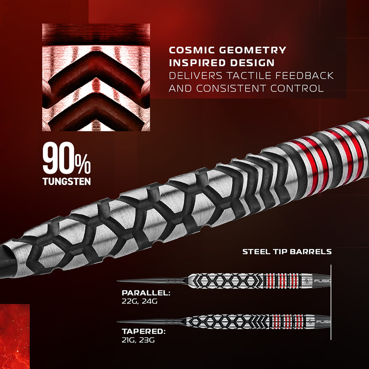 Winmau Fornax Switch Darts - Steel Tip - 90% Tungsten - Tapered