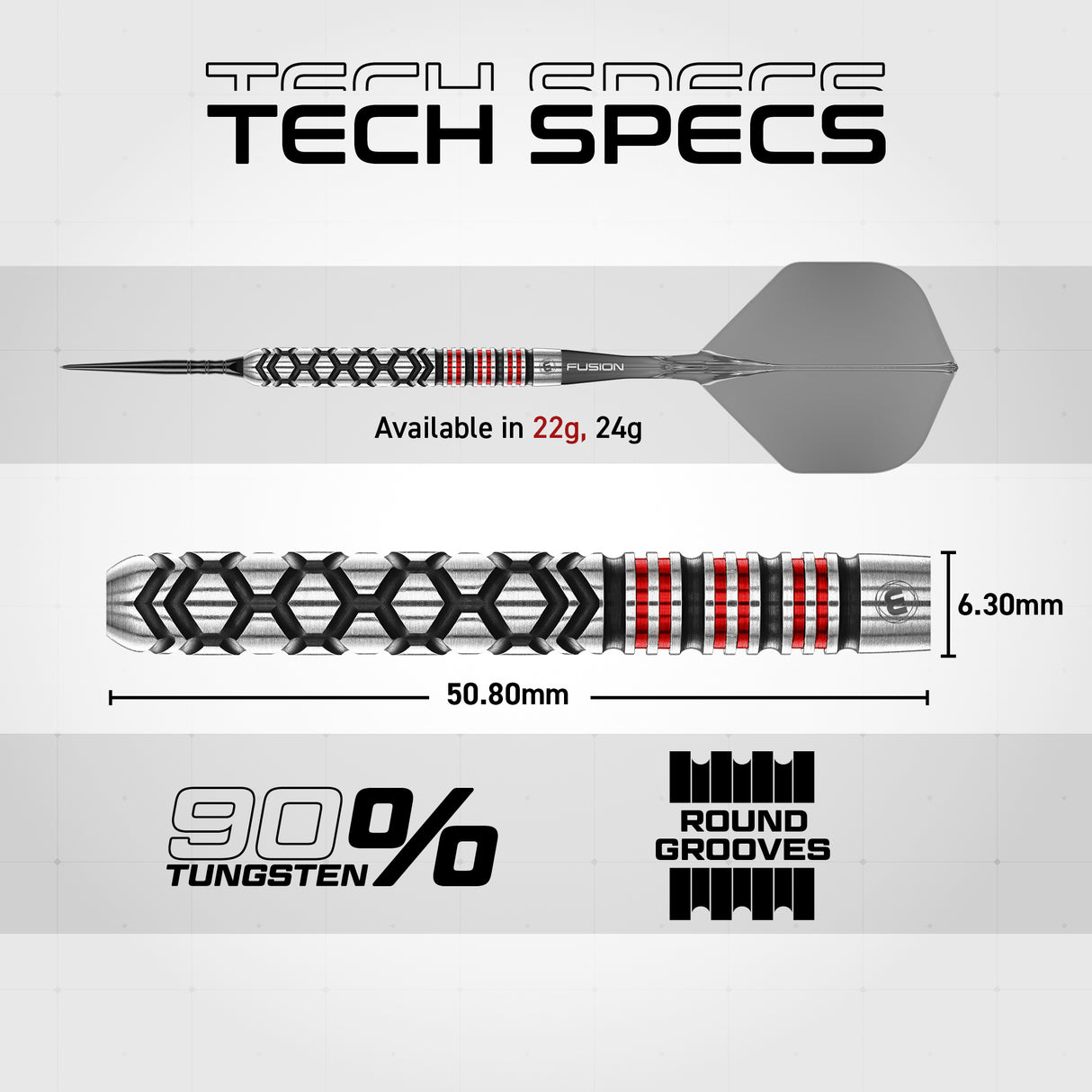 Winmau Fornax Switch Darts - Steel Tip - 90% Tungsten - Parallel