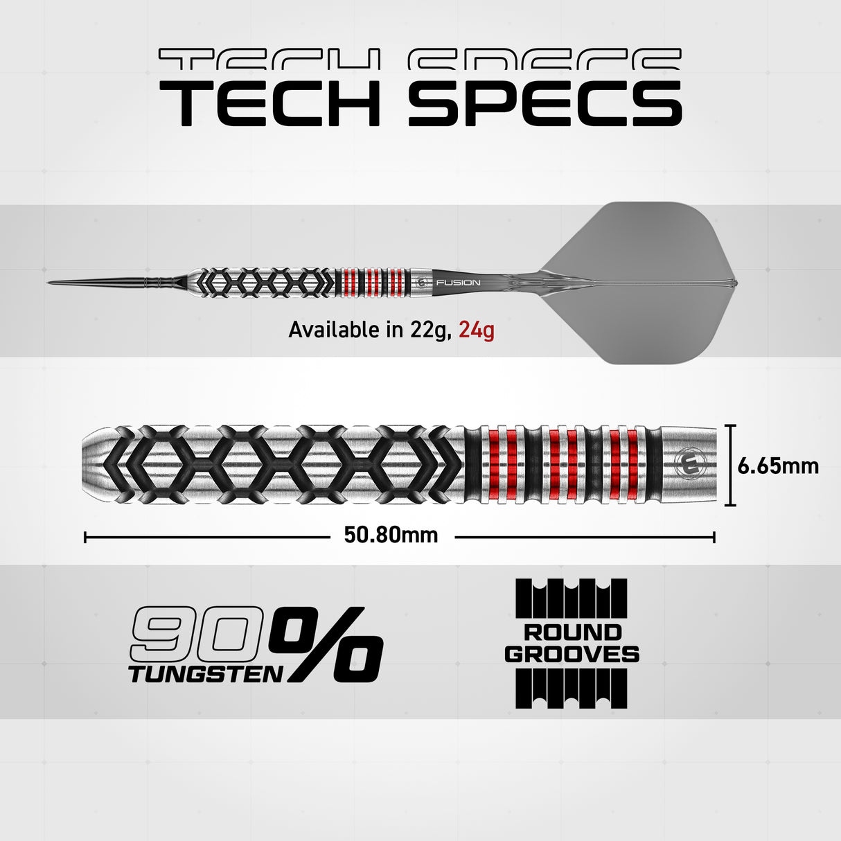 Winmau Fornax Switch Darts - Steel Tip - 90% Tungsten - Parallel