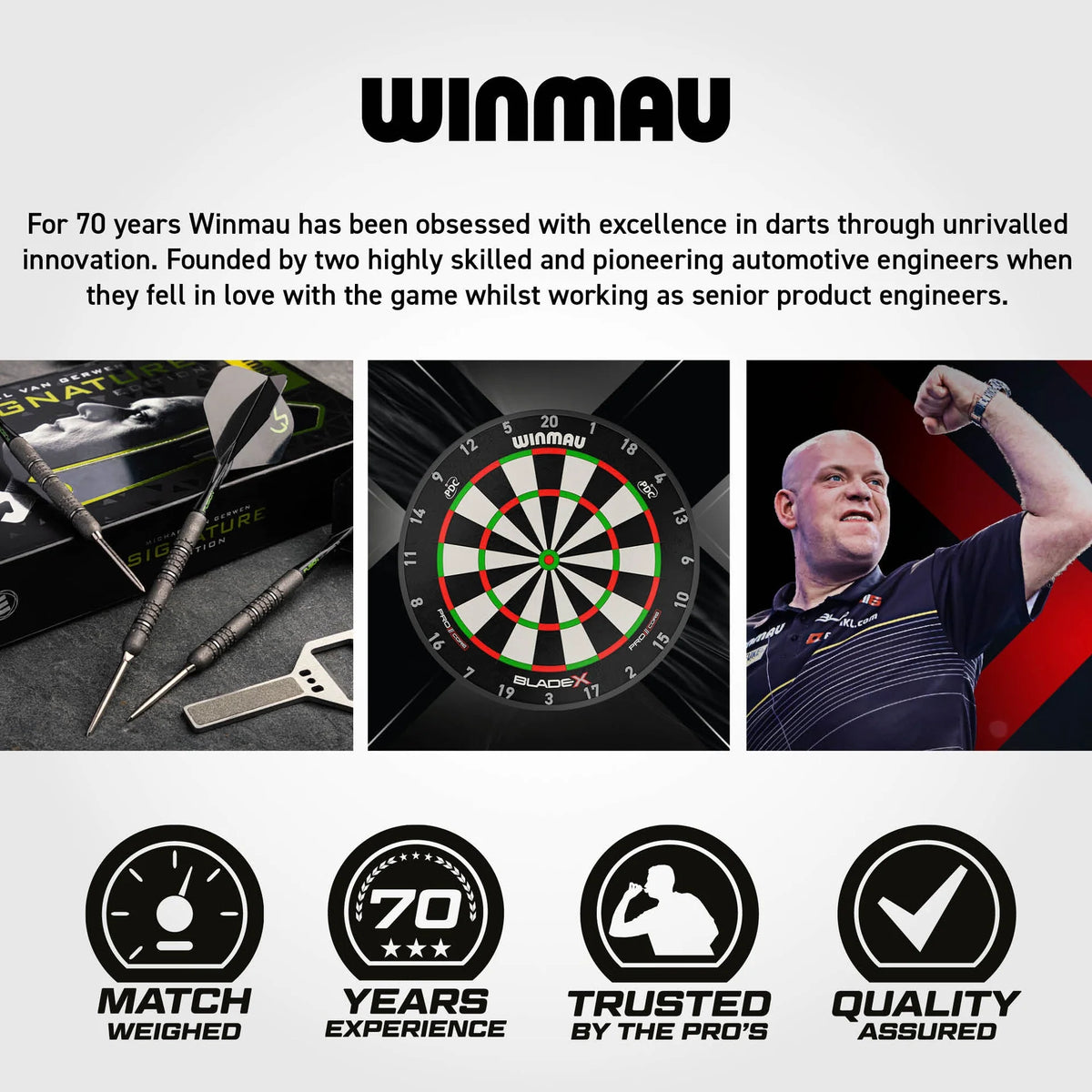 Winmau Michael van Gerwen Switch Darts - Steel Tip - 90% Tungsten - Signature