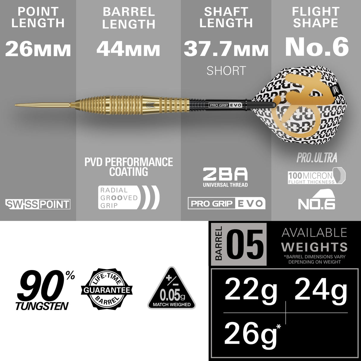 Target Bolide Envy Darts - Steel Tip - 90% Tungsten - 05
