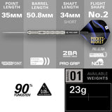 Target Justin Hood Darts - Steel Tip - 90% Tungsten 23g