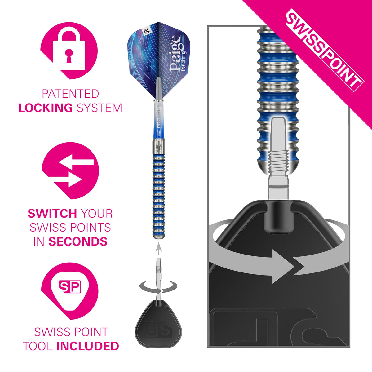 Target Paige Pauling Darts - Steel Tip - 90% Tungsten 22g