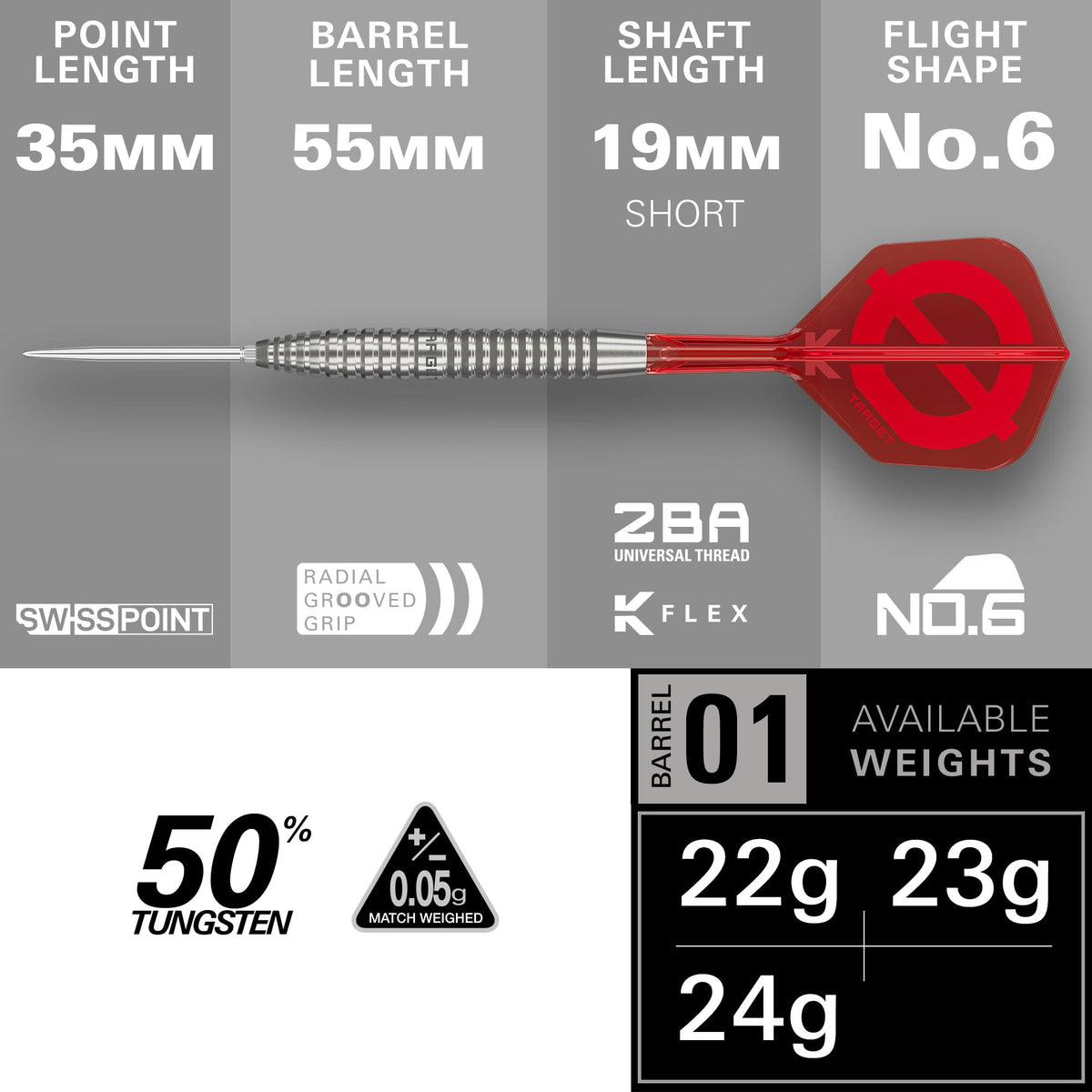 Target Group Ø Darts - Steel Tip - 50% Tungsten - SP02