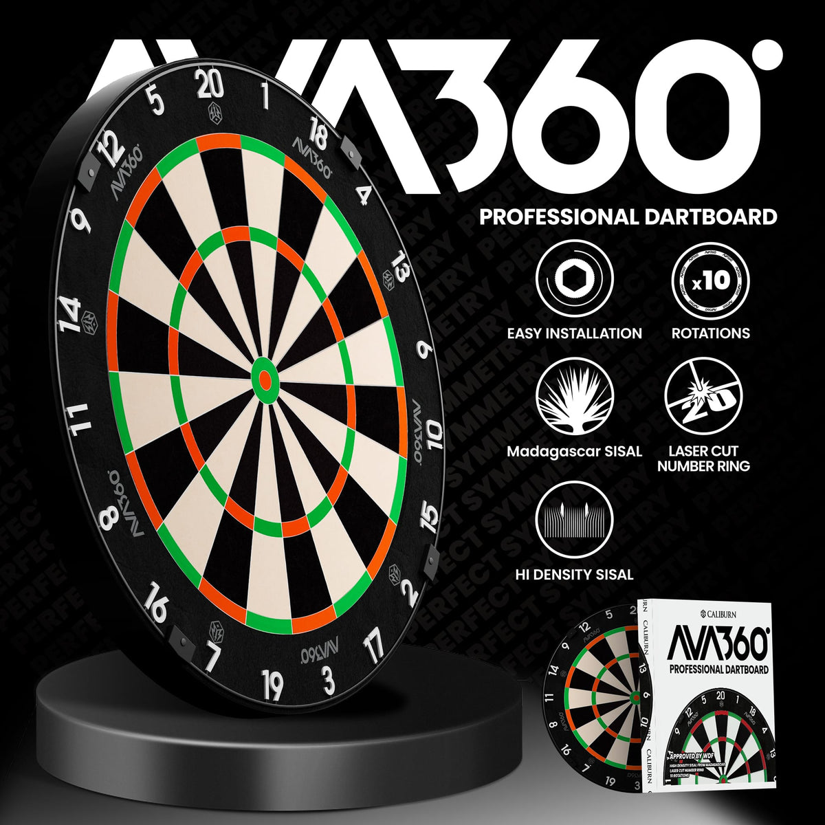 Caliburn AVA360 Dartboard - Professional - Ultra Thin Wiring
