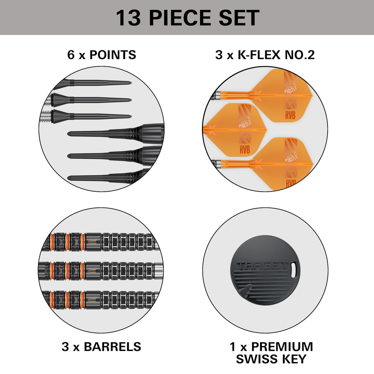 Target Raymond van Barneveld Darts - Soft Tip - 95% Tungsten - 95K 20g