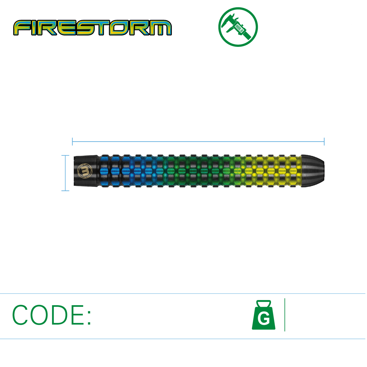 Winmau Firestorm Darts - Steel Tip - 90% Tungsten