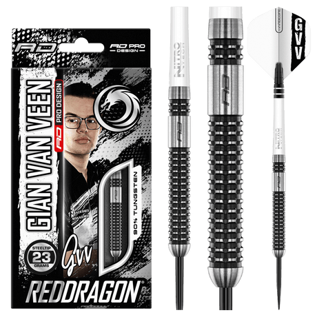 Red Dragon Gian van Veen Darts - Steel Tip - 90% Tungsten - Axis SE