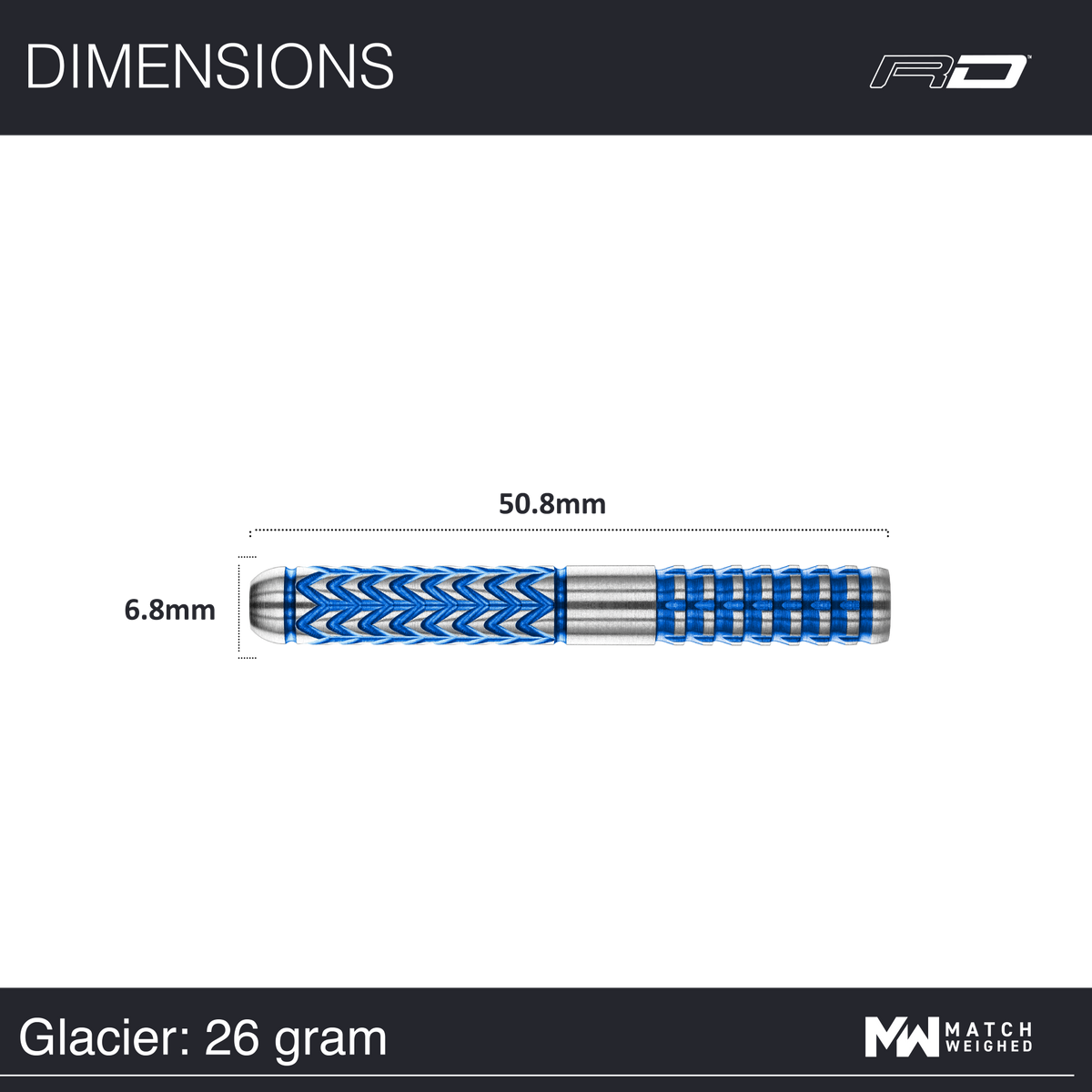 Red Dragon Gerwyn Price Darts - Steel Tip - 90% Tungsten - Glacier