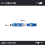 Red Dragon Gerwyn Price Darts - Steel Tip - 90% Tungsten - Glacier