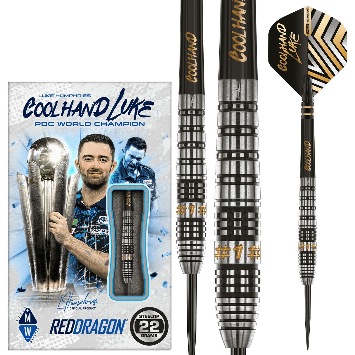 Red Dragon Luke Humphries Darts - Steel Tip - 90% Tungsten - Prestige