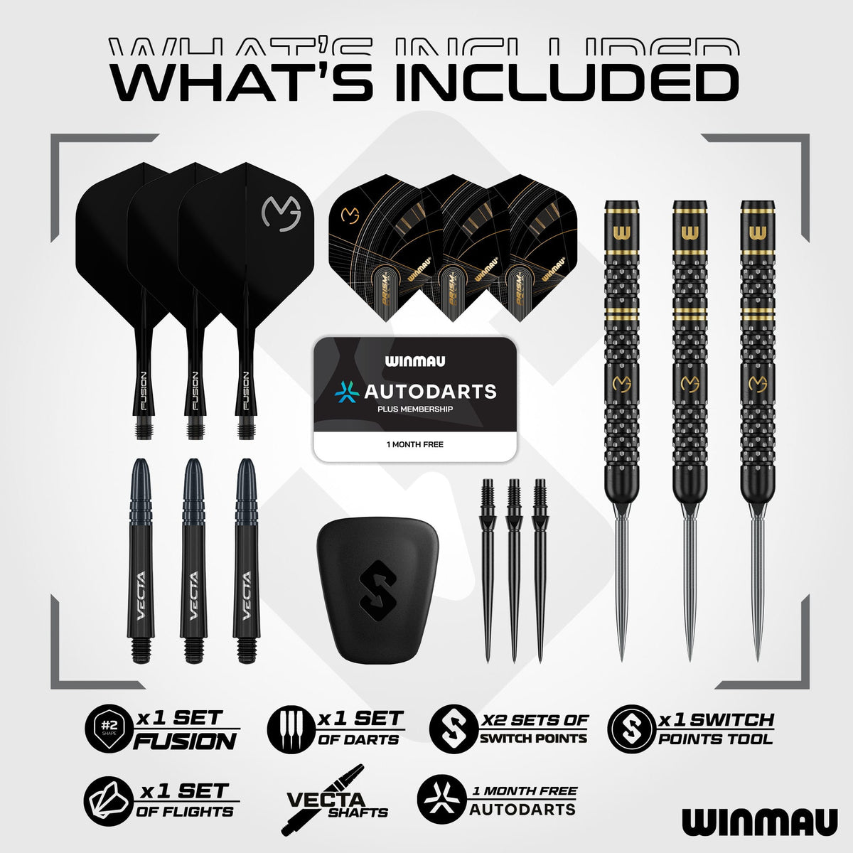 Winmau Michael van Gerwen Switch Darts - Steel Tip - 90% Tungsten - W-Max