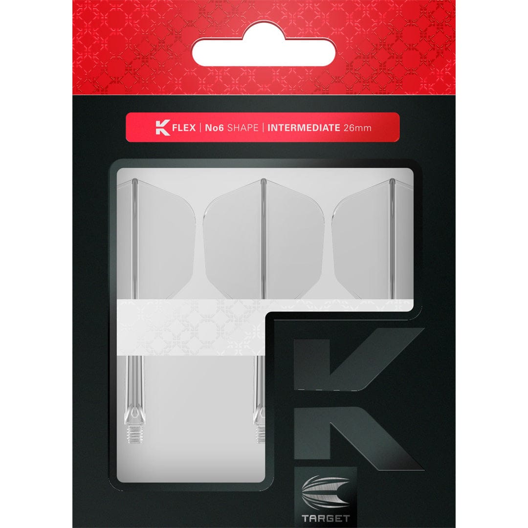 Target K-Flex Dart Flights - Moulded Flight & Shaft - Standard No6 - Clear