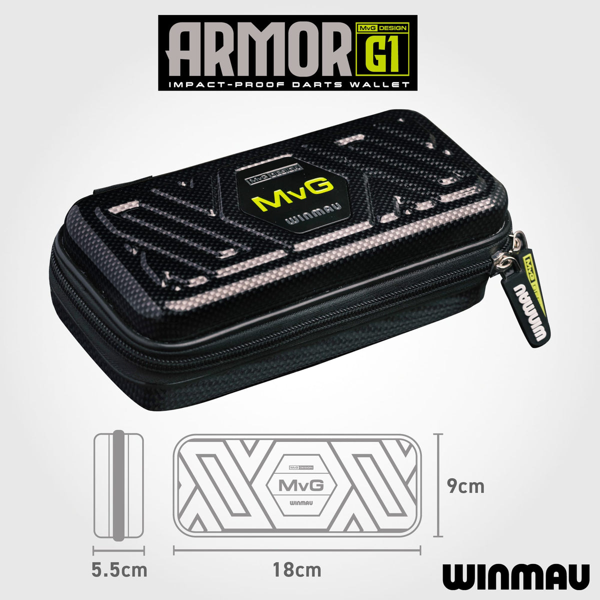 Winmau Armor Darts Case - MVG G1 - Black & Green