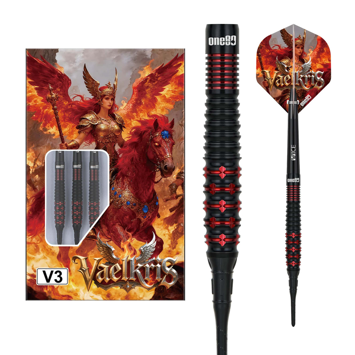 One80 Vaelkris Darts - Soft Tip - 90% Tungsten - V03 - 18g