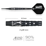 One80 Noriyuki Nakamura Darts - Soft Tip - 90% Tungsten - V4 - Black