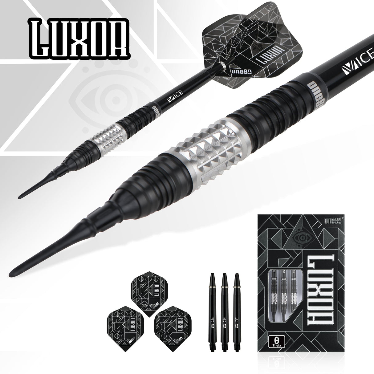 One80 Luxor II Darts - Soft Tip -90% Tungsten - Theta 18g