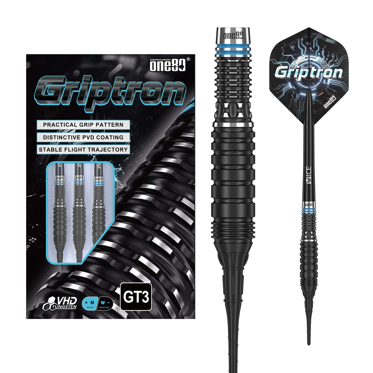 One80 Griptron Darts - Soft Tip - 90% Tungsten - GT3 20g