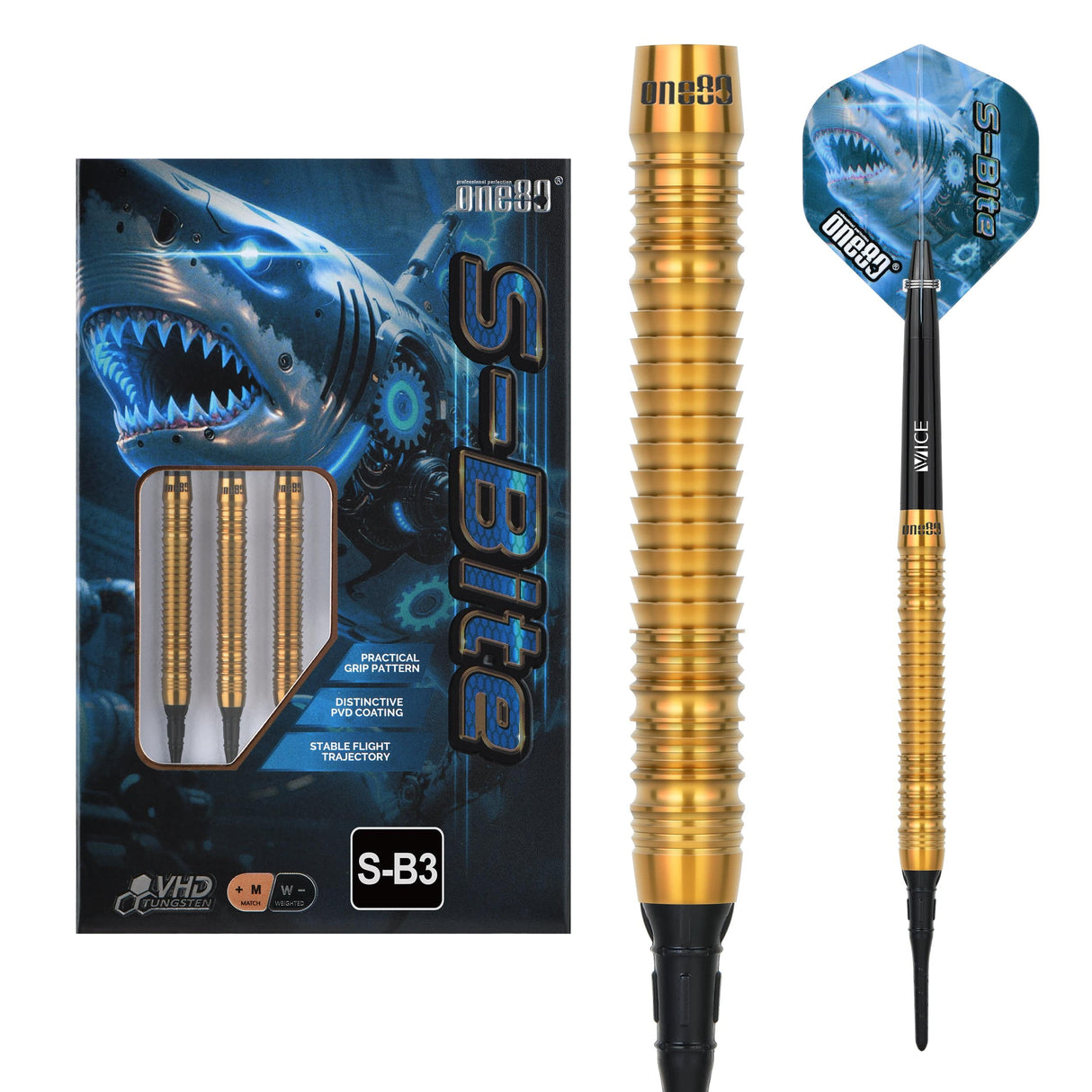 One80 S-Bite Darts - Soft Tip - 90% Tungsten - S-B3 18g