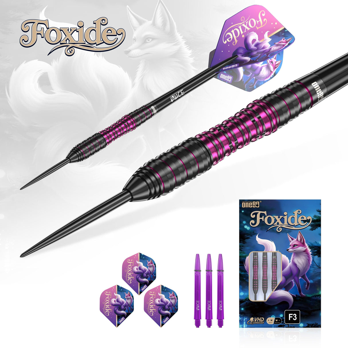 One80 Foxide Darts - Steel Tip - 90% Tungsten - F3