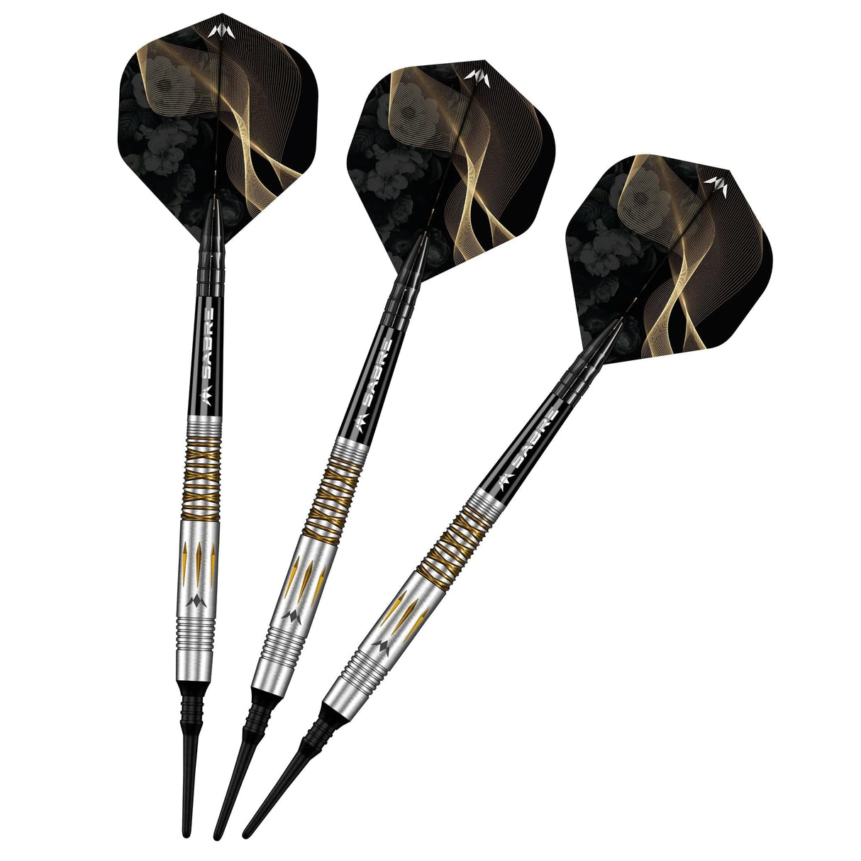 Mission Almudena Fajardo Ayuso Darts - Soft Tip - 95% Tungsten - Gold PVD Milled Silver