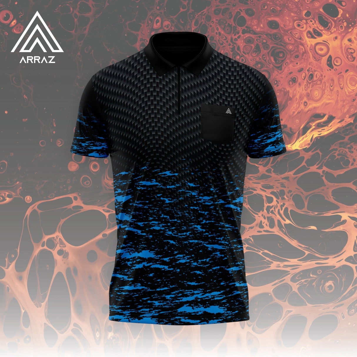 Arraz Lava Dart Shirt - with Pocket - Black & Blue