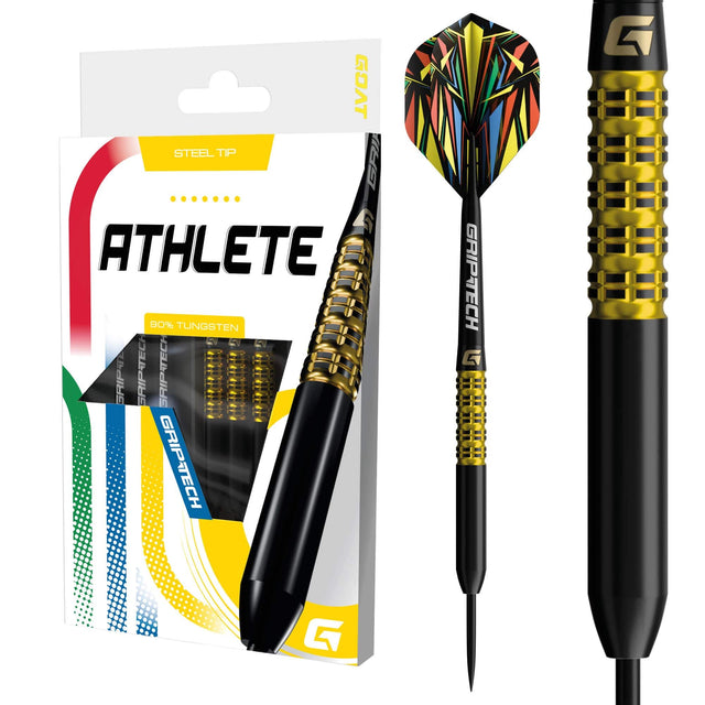 GOAT Athlete Darts - Steel Tip - 90% Tungsten - Yellow