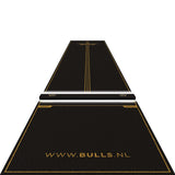 Bulls Advantage Carpet Dart Mat - with oche - Black  & Gold - 300 x 85cm