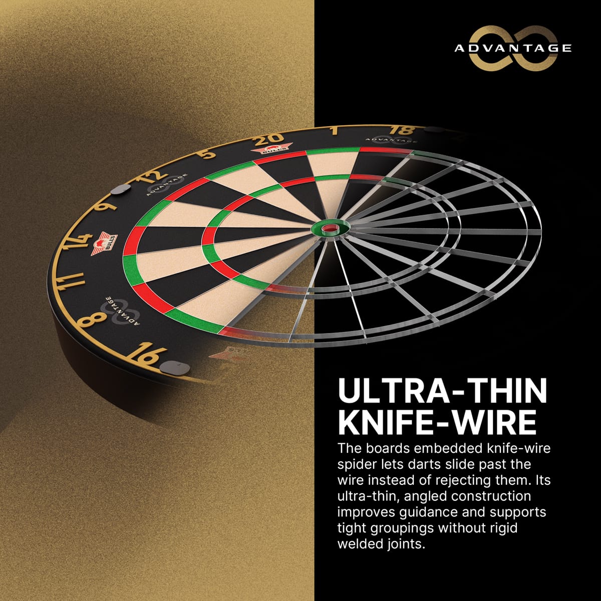 Bulls Advantage 8 Dartboard - Professional - African Sisal