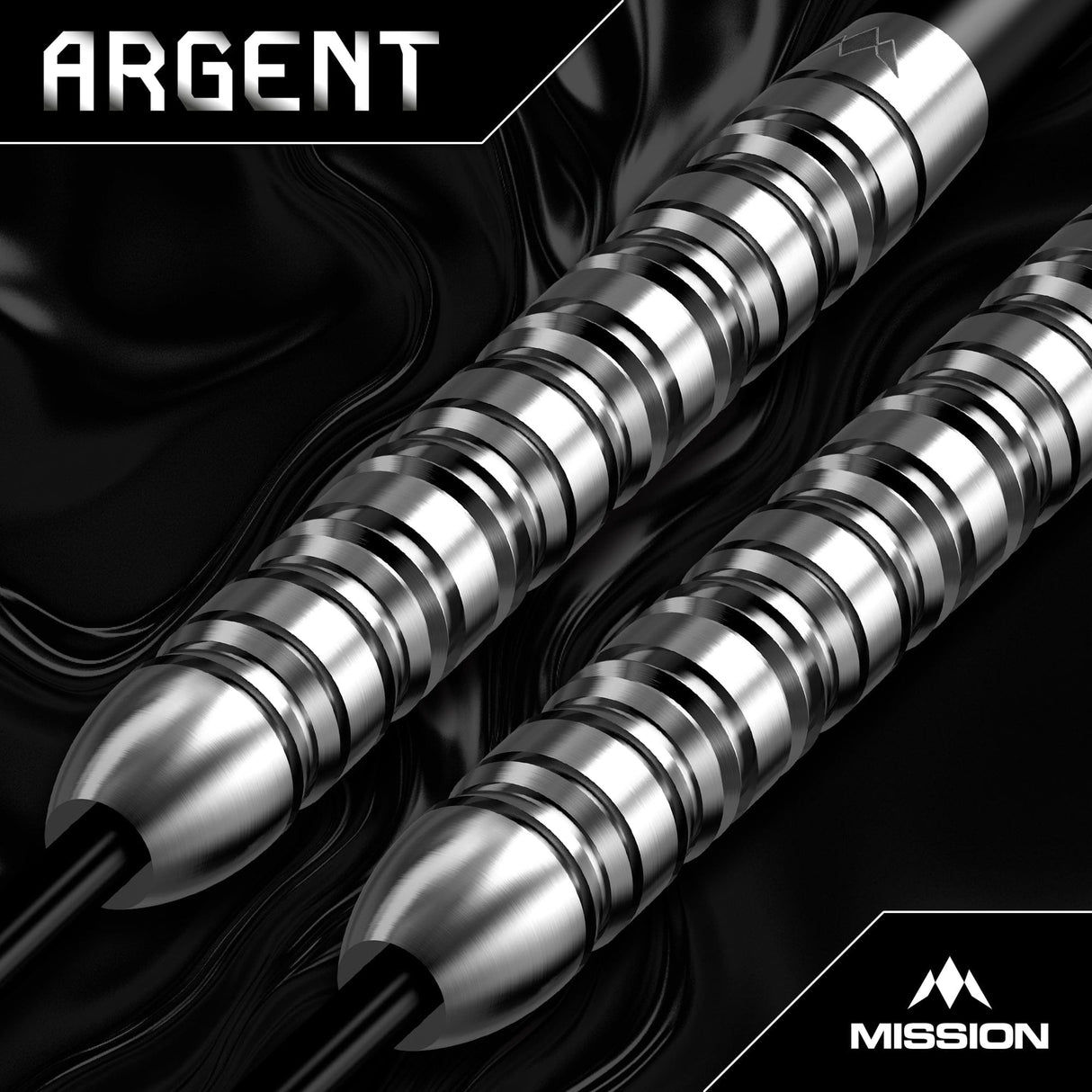 Mission Argent Darts - Steel Tip - 90% Tungsten - Silver