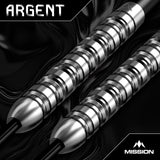 Mission Argent Darts - Steel Tip - 90% Tungsten - Silver