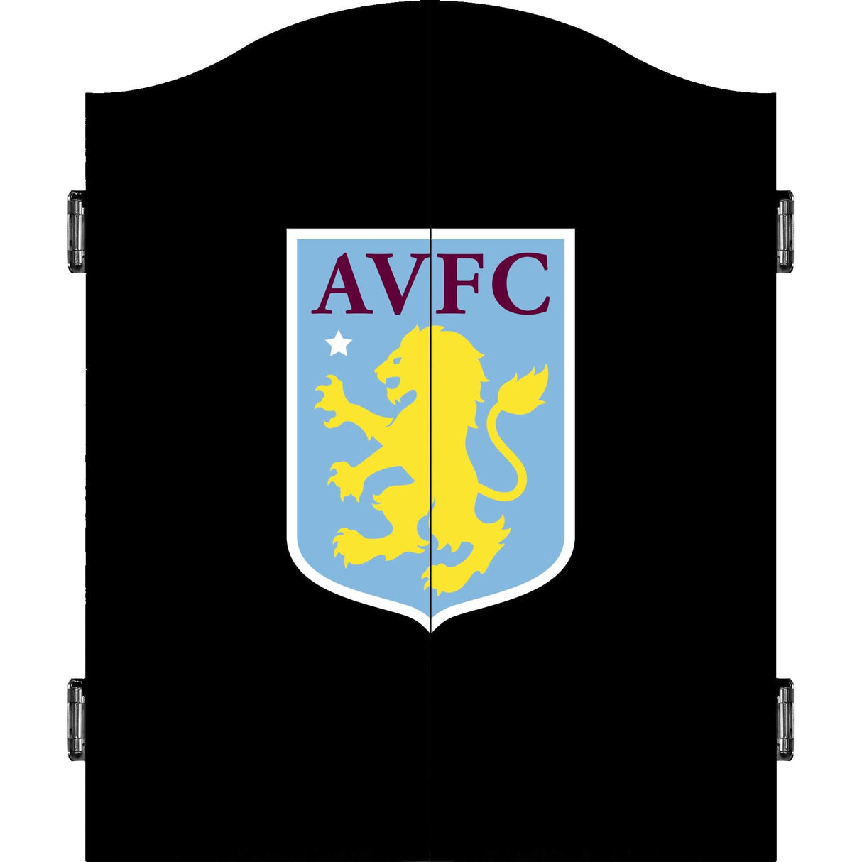 Aston Villa FC Dartboard Cabinet - Official Licensed - AVFC - C3 - Black - Black Crest