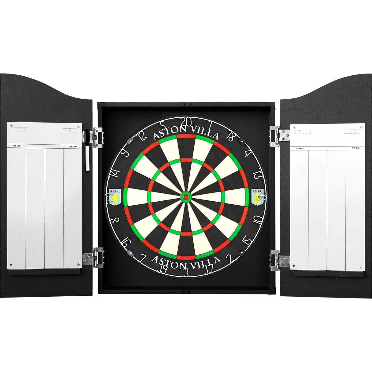 Aston Villa FC Dartboard Cabinet - Official Licensed - AVFC - C3 - Black - Black Crest