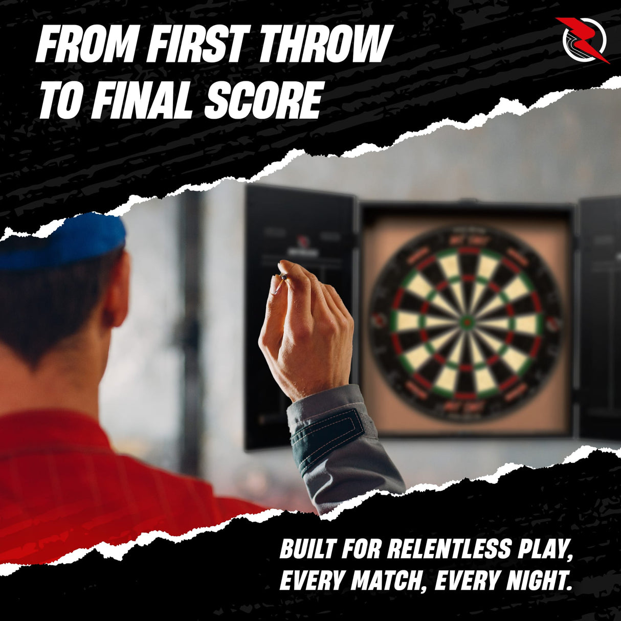 Ruthless Home Darts Centre - Cabinet with USB Light - Dragon