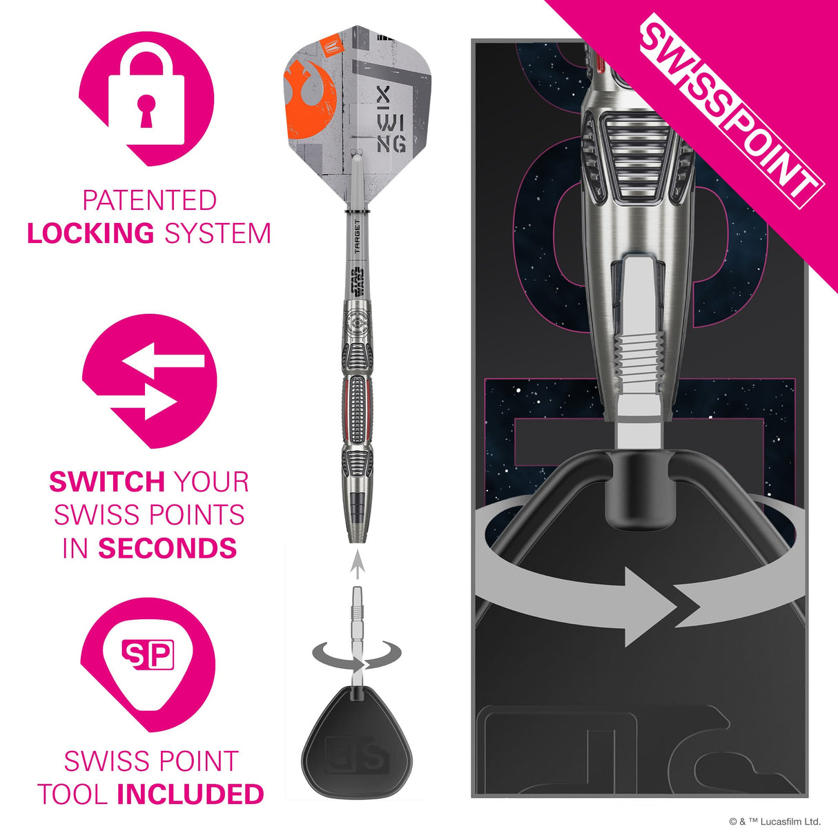 Target Star Wars Darts - Steel Tip - 90% Tungsten - X Wing
