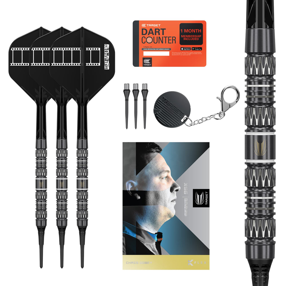 Target Chris Dobey Darts - Soft Tip - 95% Tungsten - 95K 18g
