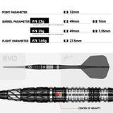 Caliburn Players Darts - Steel Tip - 90% Tungsten - Obsidian: Barry Wong