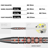Caliburn Players Darts - Steel Tip - 90% Tungsten - Boeysham
